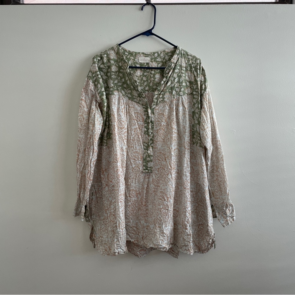 Hannah Artwear white and green tunic